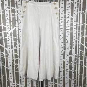 Ann Taylor The Easy Crop Linen High Rise Wide Leg Pants NEW 12